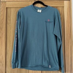 Simply Southern Blue Long Sleeve Tee with Pink Accents